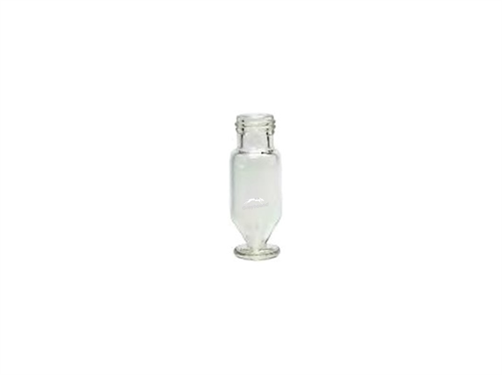 Picture of 1.1mL Screw Top Wide Mouth V-Vial, Tapered Bottom with flat base, Clear Glass, 9mm Thread